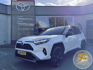 Toyota RAV4 2.5 HYBRID STYLE BI-TONE TREKHAAK STOEL/STUURVERW KEYLESS BLIND-SPOT PARK-SENSOREN APPLE/ANDROID ELEK-ACHTERKLEP AD-CRUISE JBL-AUDIO LM-VELGEN DAB+