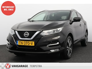 Nissan Qashqai 1.2 N-Connecta/ Panorama-Dak/ 18'' LMV/ Extra getint glas/ Keyless/ Camera/ DAB+/ Navi/ Clima/ Cruise/ Elek. pakket/ Isofix/ Bluetooht/ Armsteun/ Multi. LEDER. Stuur/ PDC V+A/ Dakrails.