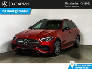 Mercedes-Benz C-klasse Estate 300 e AMG Plug-In Hybride Trekhaak | AMG Line | Night Pakket | Panorama Schuif-Kanteldak | 19 Inch AMG Velgen | Advanced Soundsystem. Inclusief 24 maanden MB Certified garantie voor Europa.