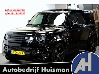 Land Rover Defender 5.0 P525 110 V8 GRIJS KENTEKEN!! PANORAMADAK + MERIDIAN SURROUND + MATRIX LED + BODYKIT + STOELVERWARMING&-KOELING + STUURVERWARMING + 360 CAMERA + KOELKAST + SPORTUITLAATSYSTEEM + NAPPALEER + ADAPT.CRUISE + PARKSENSOREN + 22" LM-VELGEN!!
