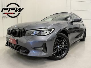 BMW 3-serie Touring 330e xDrive High Exe PANO/TREKHAAK/H&K/MEMORY/ACC/CAMERA/LEER-SPORT/SFEER/LED/18"M-SPORT BLACK/DONKERE-HEMEL/SHADOW-LINE/MINERALGRAU/SPORT-LINE/ABSOLUTE NIEUWSTAAT