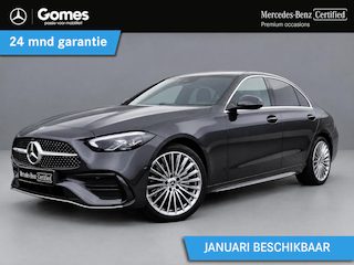 Mercedes-Benz C-klasse 300 e Business Solution AMG | Panoramadak | Grijs Interieur | Winter Pakket | Trekhaak | 360° Camera | DISTRONIC Afstandsassistent | Dodehoekassistent | Verkeersbordenassistent | Elektrisch Verstelbare Stoelen + Memory | Stoelverwarming | Stuurverwarming | Sfeerverlichting | Sierdelen Hout Aluminium Lines Zwart | Apple CarPlay | Android Auto | Elektrisch Inklapbare Buitenspiegels | Parkeersensoren