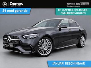 Mercedes-Benz C-klasse 300 e Business Solution AMG | Panoramadak | Grijs Interieur | Winter Pakket | Trekhaak | 360° Camera | DISTRONIC Afstandsassistent | Dodehoekassistent | Verkeersbordenassistent | Elektrisch Verstelbare Stoelen + Memory | Stoelverwarming | Stuurverwarming | Sfeerverlichting | Sierdelen Hout Aluminium Lines Zwart | Apple CarPlay | Android Auto | Elektrisch Inklapbare Buitenspiegels | Parkeersensoren