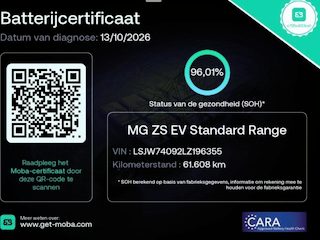 MG ZS EV Luxury 45 kWh 96% SOH PANORAMADAK|CAMERA|STOELVERWARMING