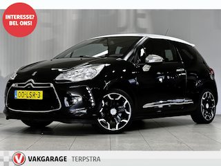 Citroën DS3 1.6 THP Sport Chic/ Bi-Tone/ 17'' LMV/ Zwarte-Hemel/ LEDER/ Navi/ Clima/ Cruise/ Elek. pakket/ Isofix/ Bluetooth/ LEDER. Stuur/ Mistl./ PDC/ Chroom/ Extra getint glas.
