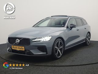 Volvo V60 T6 AWD Plus Dark Long Range PHEV 350pk Dealer O.H | Trekhaak Af Fabriek | Panodak | Adaptive Cruise | Camera | Sportstoelen Memory & Verwarmd | Stuur Verwarmd | Keyless | Apple Carplay | Navigatie | DAB | 19" | Plug In Hybrid |