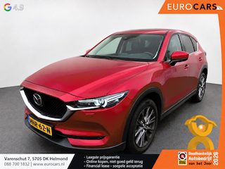 Mazda CX-5 2.5 4WD SkyActiv-G 194 Signature Panoramadak Trekhaak Navigatie 360 Camera Parkeerhulp Adaptive Cruise Control HUD Full Led Stoel verarming en verkoeling Stuurverwarming Elektrisch verstelbare stoel Leder Climate Control Lichtmetalen velgen