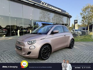 Fiat 500 La Prima 42 kWh | Rose goud!! | Schuifdak | Leder | LED | Stoelen verw