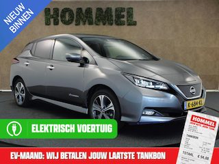 Nissan Leaf e+ Tekna 62 kWh - SOH 93,4% !!! - ORIGINEEL NEDERLANDSE AUTO - 2 LAADKABELS - PARKEERSENSOREN VOOR/ ACHTER - NAVIGATIE - VOORSTOELEN VERWARMD - DODEHOEK DETECTIE - CLIMATE CONTROL - ADAPTIEVE CRUISE CONTROL - ACHTERBANK VERWARMD