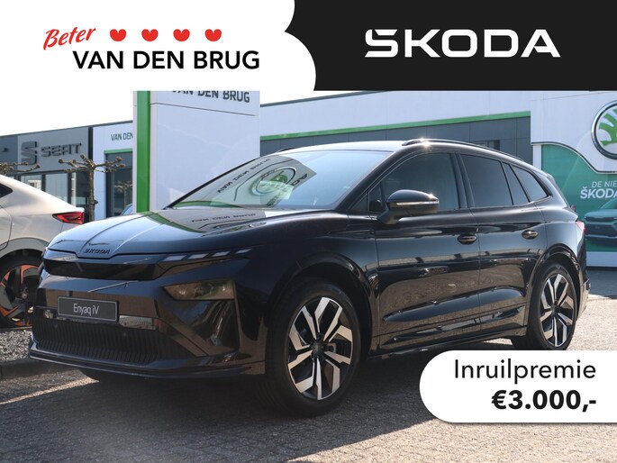 Skoda Enyaq Sportline Elektromotor 210 kW / 286 PK SUV Elektri | LEVERING 2025 | Trekhaak | LED Matrix | Adaptive cruise | elektrisch verstelbare stoel | Elektrische achterklep | Camera