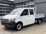 Volkswagen Transporter 2.0 TDI L2H1 DC 102pk Pick-up Trekhaak Airco Camera Cruise controle Navigatie Dubbele cabine Euro 6 Dealer onderhouden 1e Eigenaar Open laadbak Pick-up p-up Bakwagen