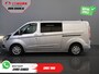 Ford Transit Custom 2.0 TDCI 130 pk L2 Limited DC Dubbel Cabine 2xSchuifdeur/ Stoelverw./ Carplay/ Cruise/ PDC/ Camera/ Navi/ Trekhaak/ Alarm III