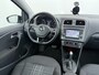 Volkswagen Polo 1.2T AUT-7 DSG 111pk Panorama-Schuif-dak PDC-a+v Highline Mirror-Link Navi ECC Elek+Verwarm-Spiegels Winterpakket (+stoelverwarmd) Cruise 16"LM+4 Seizoenbnd. Bochtverl. Centr.Vergr. Climatronic Priv.Glass Sport-Onderstel B-label Euro 6 complete auto ! Blue Motion