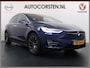 Tesla Model X 100D 20" Trekhaak Leder Luchtvering Adaptive Cruise AutoPilot Panoramadak Vleugeldeuren Camera's Elektr.Stoelen/Stuur+Verwarmd+Geheugen Keyless Wifi Adaptieve koplampen Lmv 20" Led Elektr.-Achterklep Bordherkenning Verwarmde Sproeiers-bladen Carbon Sentry Mode Valet mode 2250 kg Trekvermogen! € 124.700 nieuw !