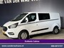 Ford Transit Custom 2.0 TDCI 131pk Automaat L2H1 Dubbele cabine Euro6 Airco | 6-Zits | Camera | Navigatie | Apple Carplay LED, Trekhaak, Cruisecontrol, Android Auto, Stoelverwarming, Verwarmde Voorruit, Parkeersensoren, Bijrijdersbank