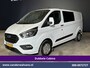 Ford Transit Custom 2.0 TDCI 131pk L2H1 Dubbele Cabine Euro6 Airco | 5-Zits | Xenon | Navigatie | Cruisecontrol | LED | 2800kg Trekhaak Stoelverwarming, Parkeersensoren, Achterklep