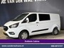 Ford Transit Custom 2.0 TDCI 131pk L2H1 Dubbele Cabine Euro6 Airco | 6-Zits | Cruisecontrol | Trekhaak Verwarmde voorruit, Parkeersensoren