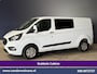 Ford Transit Custom 2.0 TDCI 131pk L2H1 Dubbele Cabine Euro6 Airco | 6-Zits | Cruisecontrol | Trekhaak Verwarmde voorruit, Parkeersensoren