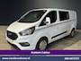 Ford Transit Custom 2.0 TDCI 131pk Automaat L2H1 Dubbele Cabine Euro6 Airco | 6-Zits | Camera | Navigatie | LED Apple Carplay, Android Auto, Adaptieve Cruisecontrol, Trekhaak, Verwarmde voorruit, Stoelverwarming, Parkeersensoren, Achterklep