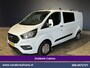 Ford Transit Custom 2.0 TDCI 170pk L2H1 Dubbele Cabine Euro6 ** Rijklaar direct rijden ** Airco | 6-Zits | Camera | Navigatie | LED | Apple Carplay Android Auto, Cruisecontrol, Stoelverwarming, Verwarmde voorruit, Parkeersensoren, 2800kg trekvermogen, Dakdragers