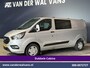 Ford Transit Custom 2.0 TDCI 131pk L2H1 Dubbele Cabine Euro6 Airco | 5-Zits | Camera | Apple Carplay | LED | 2800kg Trekhaak Android Auto, Cruisecontrol, Parkeersensoren, Stoelverwarming, Verwarmde voorruit, Dakdragers
