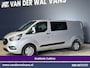 Ford Transit Custom 2.0 TDCI 131pk L2H1 Dubbele Cabine Euro6 Airco | 5-Zits | Camera | Apple Carplay | LED | 2800kg Trekhaak Android Auto, Cruisecontrol, Parkeersensoren, Stoelverwarming, Verwarmde voorruit, Dakdragers