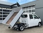 Volkswagen Transporter 2.0 TDI L2H1 DC Kipper open laadbak Airco Bluetooth trekhaak 2200 kg 1e eigenaar Dealer onderhouden Kieper P-up Doka Pritsche Ahk 2200kg Pick-up bakwagen