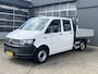 Volkswagen Transporter 2.0 TDI L2H1 DC Kipper open laadbak Airco Bluetooth trekhaak 2200 kg 1e eigenaar Dealer onderhouden Kieper P-up Doka Pritsche Ahk 2200kg Pick-up bakwagen